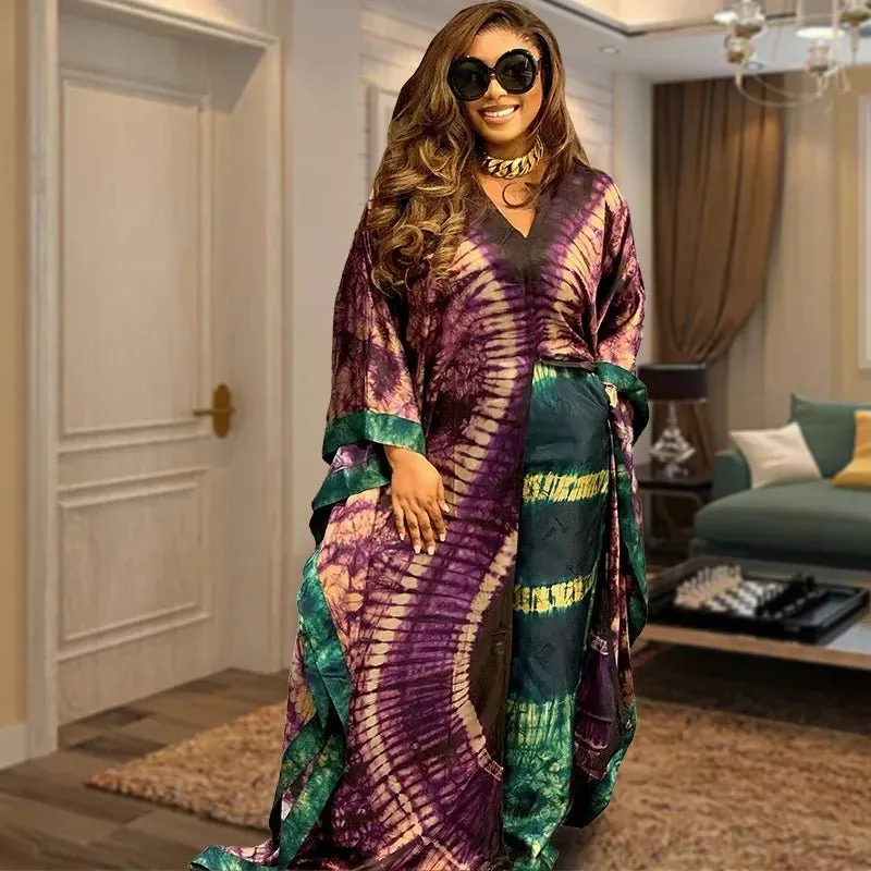 2PC African Outfit for Women – Printed Top and Wide Leg Pant Set