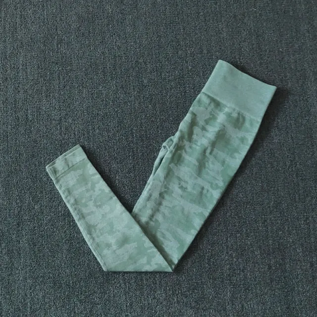 2Pcs Yoga Set Seamless Camouflage set