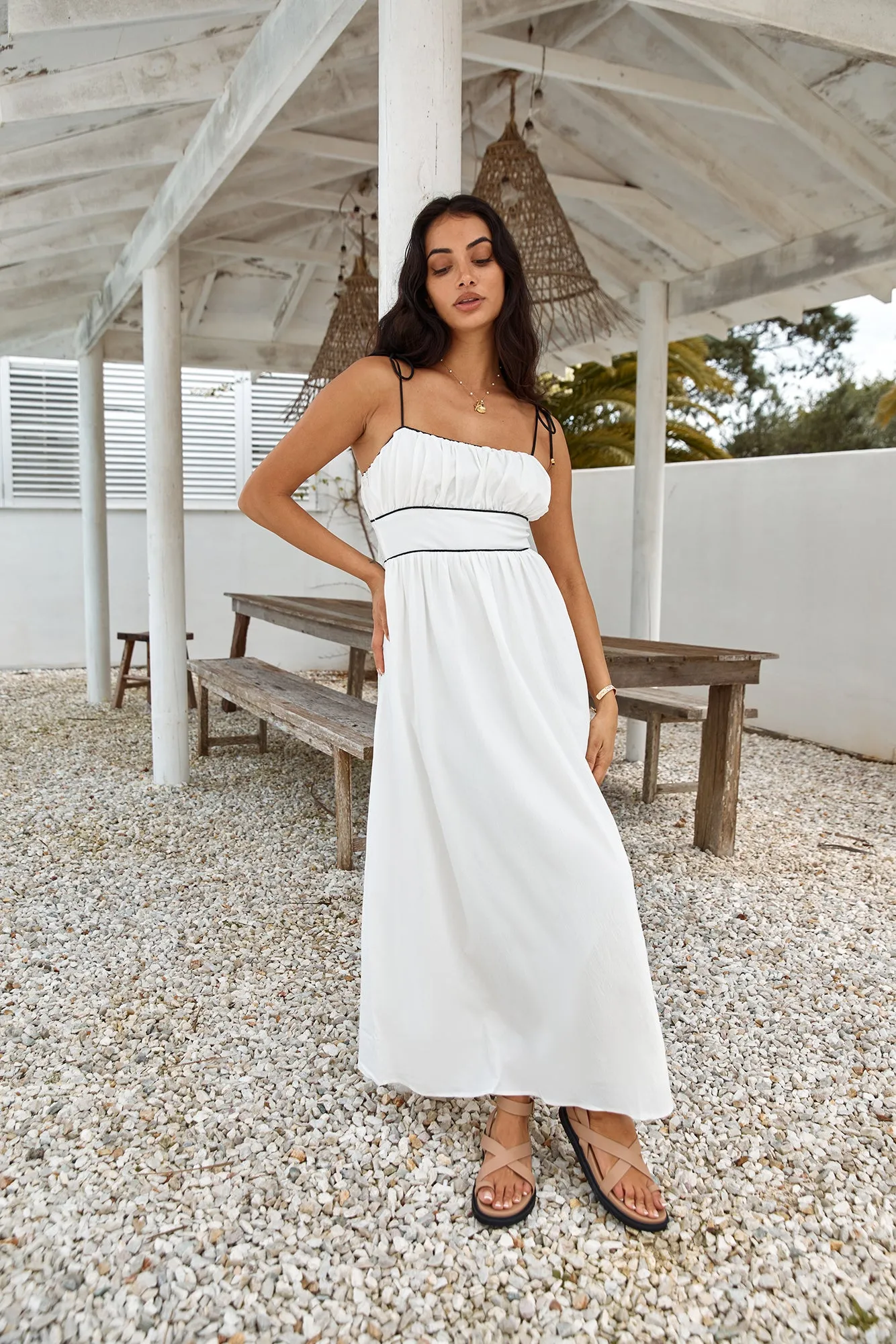 Across The River Maxi Dress White