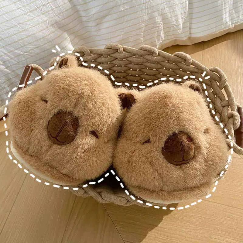 Adorable Capybara Plush Slippers