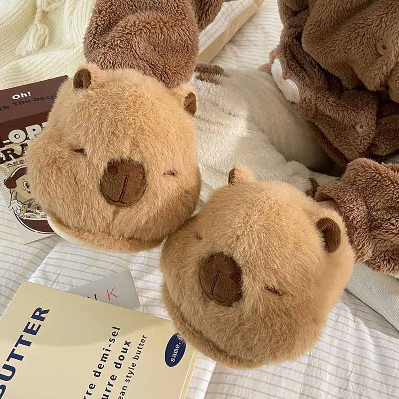 Adorable Capybara Plush Slippers