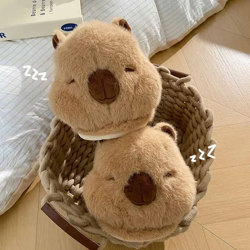 Adorable Capybara Plush Slippers
