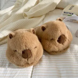 Adorable Capybara Plush Slippers