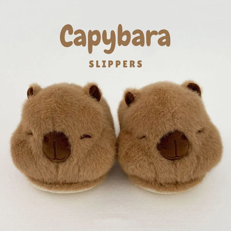 Adorable Capybara Plush Slippers