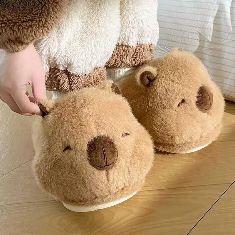 Adorable Capybara Plush Slippers