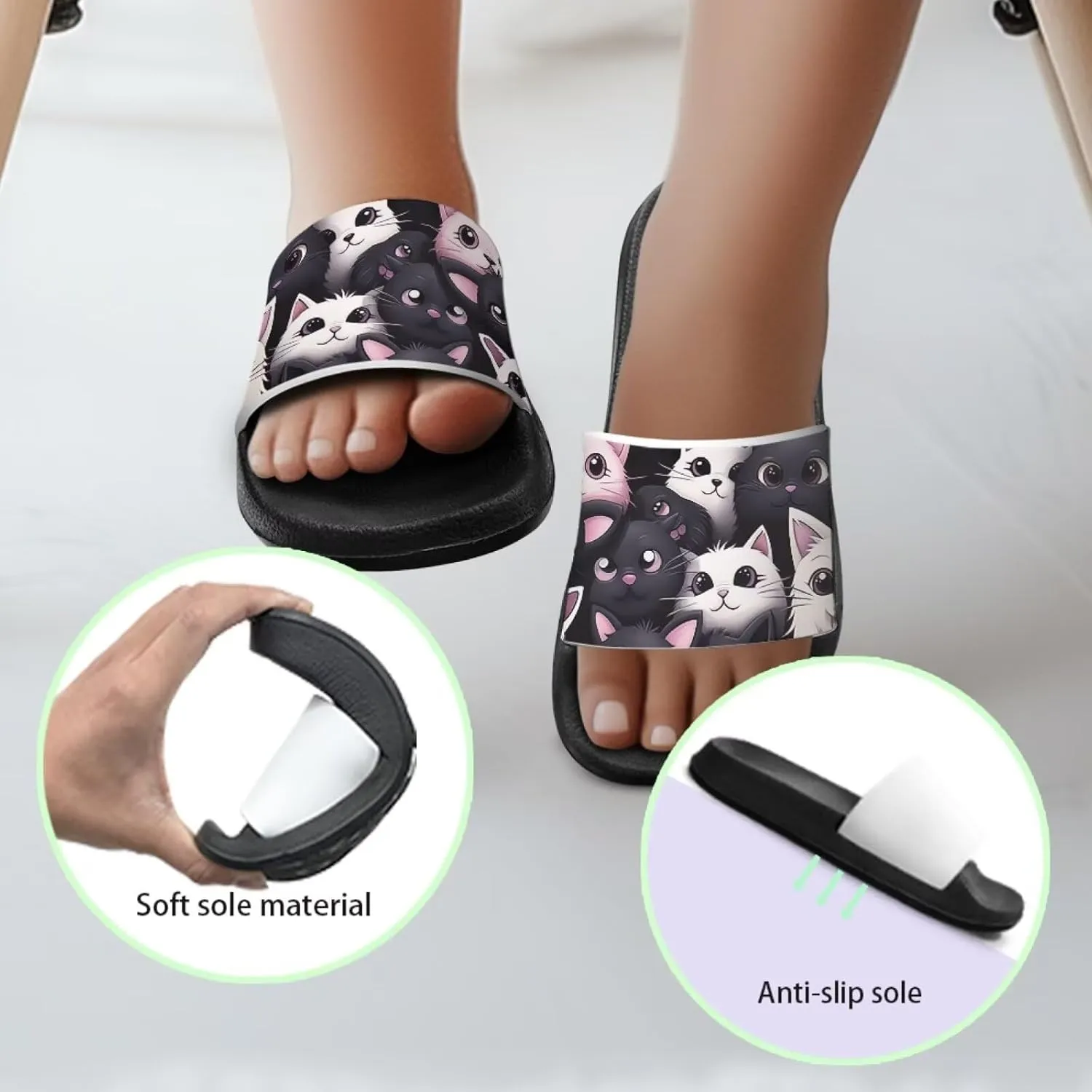 Animal Pattern Kids Sandals for Boys Girls House Slides Children's Cozy Pillow Slippers Non-Slip for Beach Days
