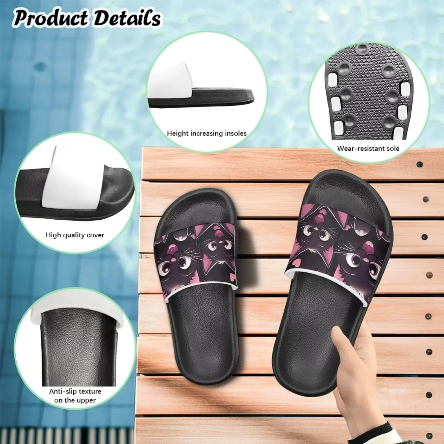 Animal Pattern Kids Sandals for Boys Girls House Slides Children's Cozy Pillow Slippers Non-Slip for Beach Days