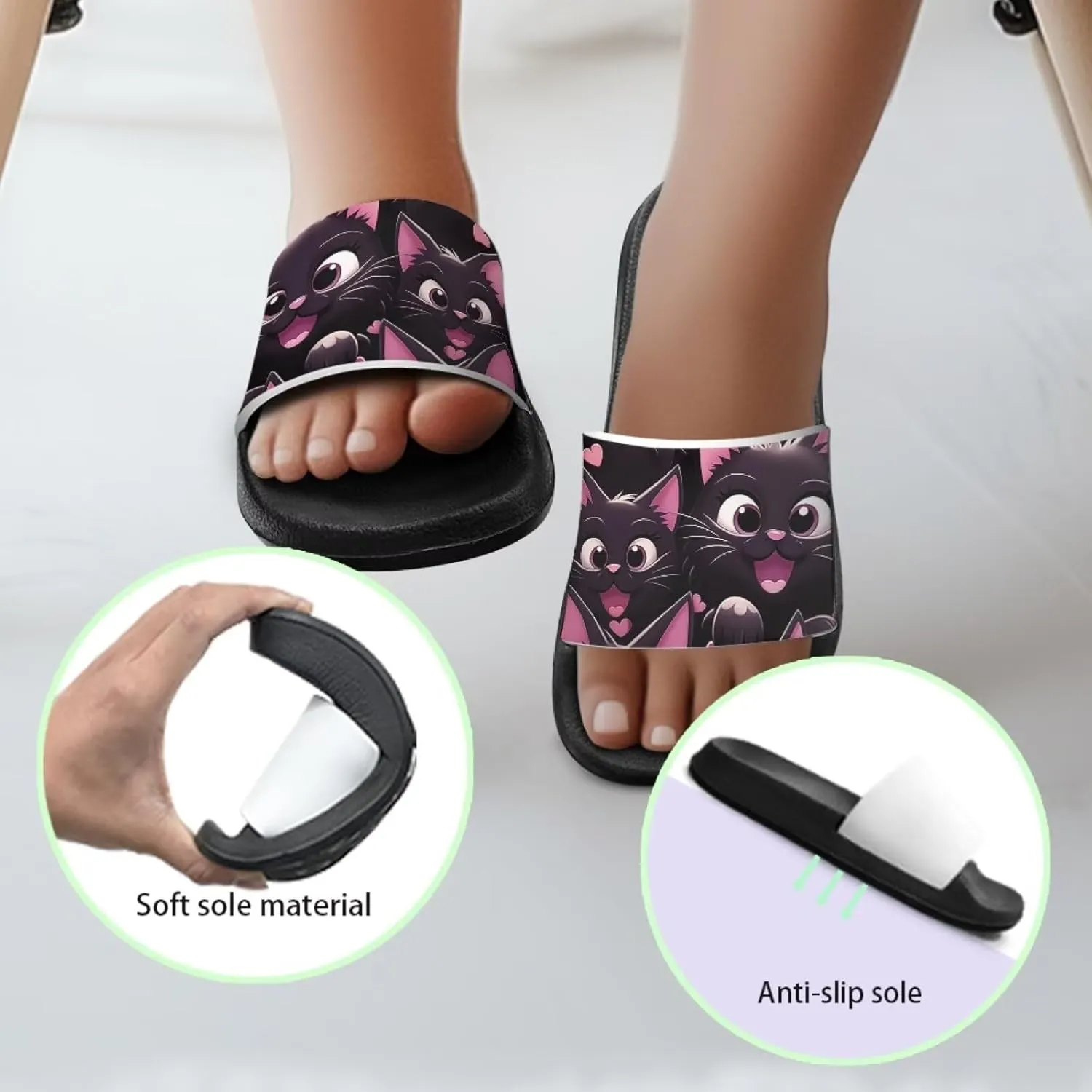 Animal Pattern Kids Sandals for Boys Girls House Slides Children's Cozy Pillow Slippers Non-Slip for Beach Days