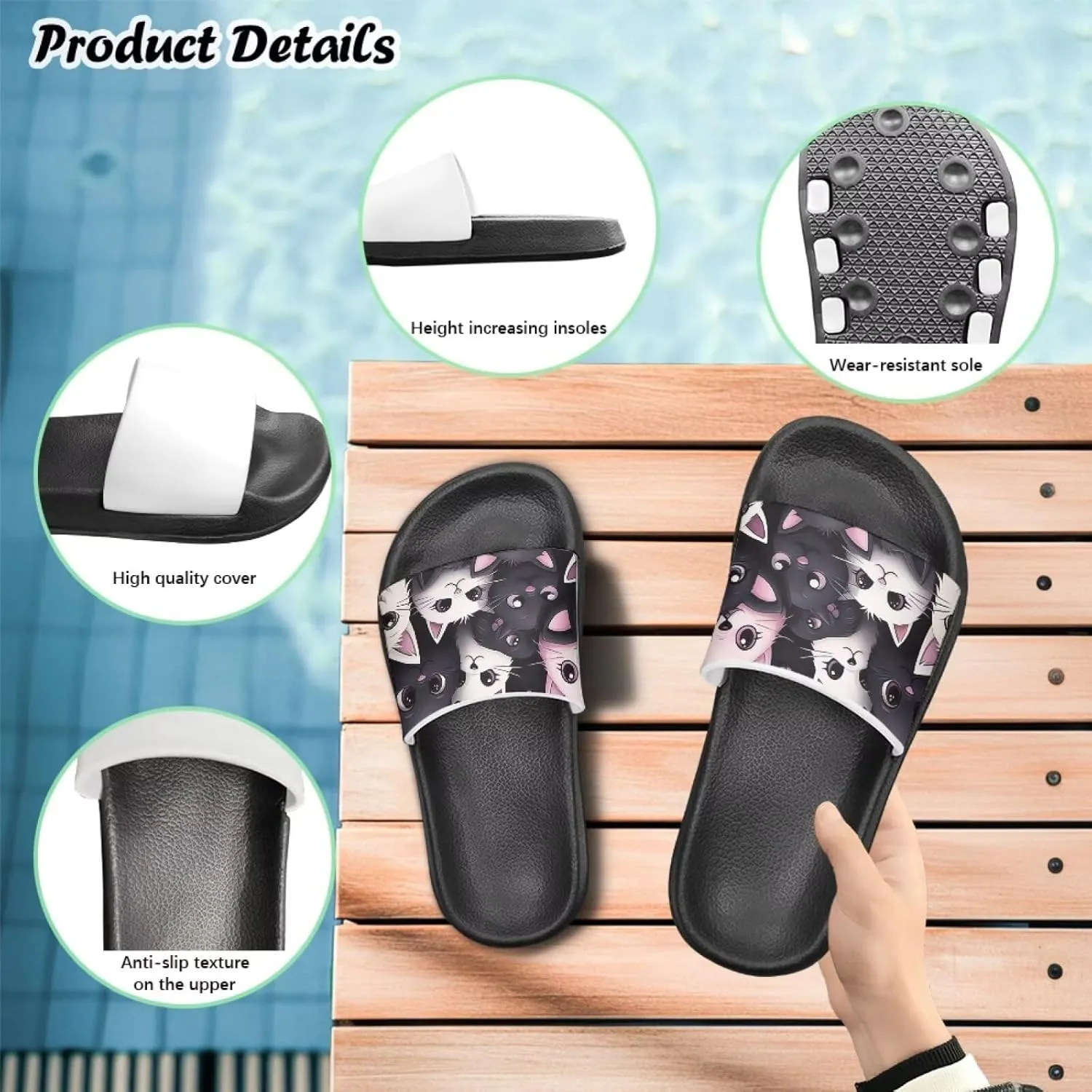 Animal Pattern Kids Sandals for Boys Girls House Slides Children's Cozy Pillow Slippers Non-Slip for Beach Days