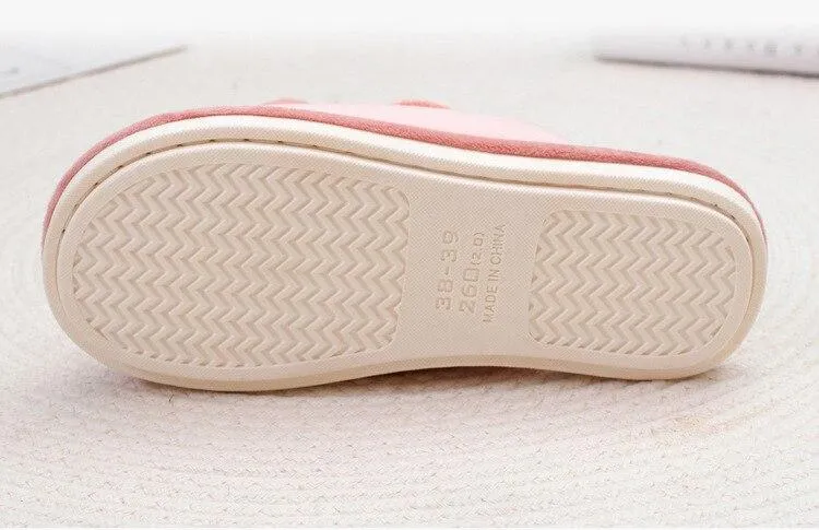 Autumn Winter Women's Soft-sole Non-slip Silent Rabbit Floor House Slippers