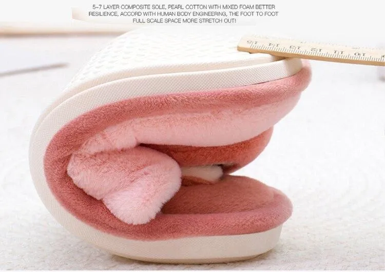 Autumn Winter Women's Soft-sole Non-slip Silent Rabbit Floor House Slippers