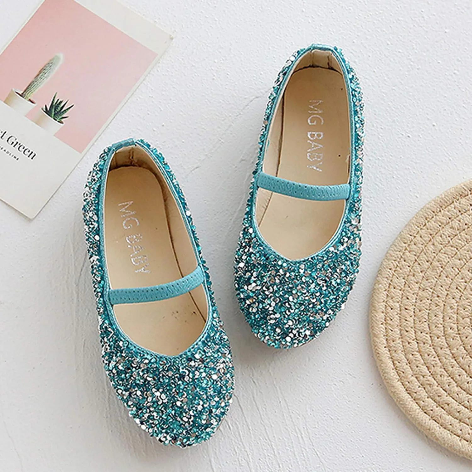 Baby Girl Shoes,Baby Children Girls Princess Shoes Bottom Dance Sequined Leather Soft Baby Dress Shoes