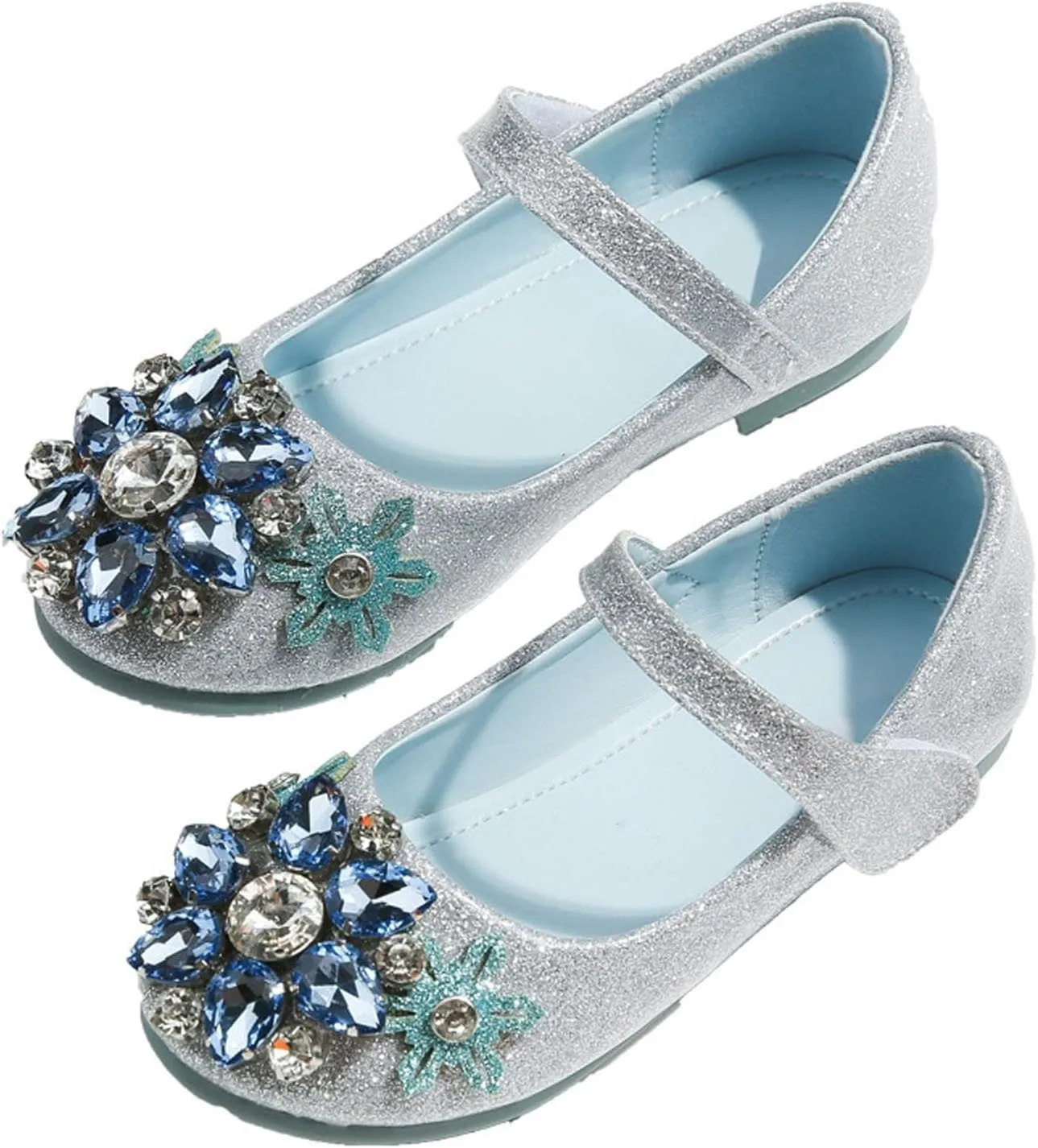 Baby Girls' Princess Crystal Shoes Comfortable Soft Soled Little Girl Single Shoes Kids Girl Wedding Dress Shoes