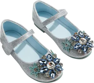 Baby Girls' Princess Crystal Shoes Comfortable Soft Soled Little Girl Single Shoes Kids Girl Wedding Dress Shoes
