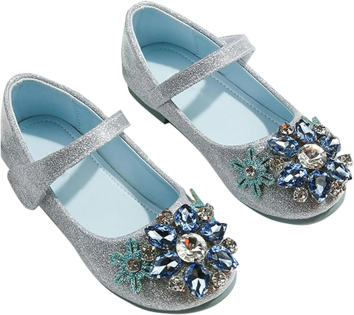 Baby Girls' Princess Crystal Shoes Comfortable Soft Soled Little Girl Single Shoes Kids Girl Wedding Dress Shoes