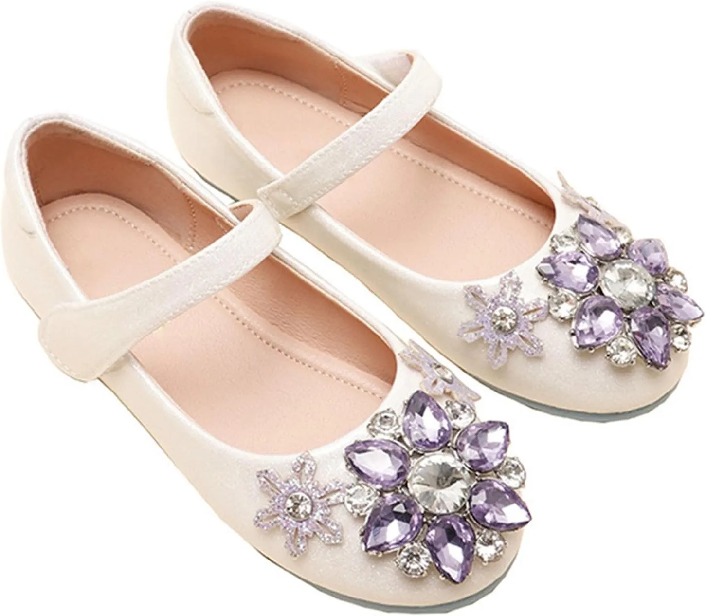 Baby Girls' Princess Crystal Shoes Comfortable Soft Soled Little Girl Single Shoes Kids Girl Wedding Dress Shoes