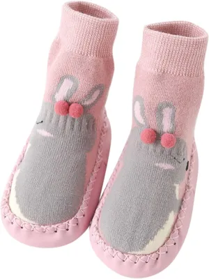 Baby Shoes,Autumn Winter Baby Shoes Cute Rabbit Bear Cartoon Children Cotton Warm Soft Non Slip Floor Boots