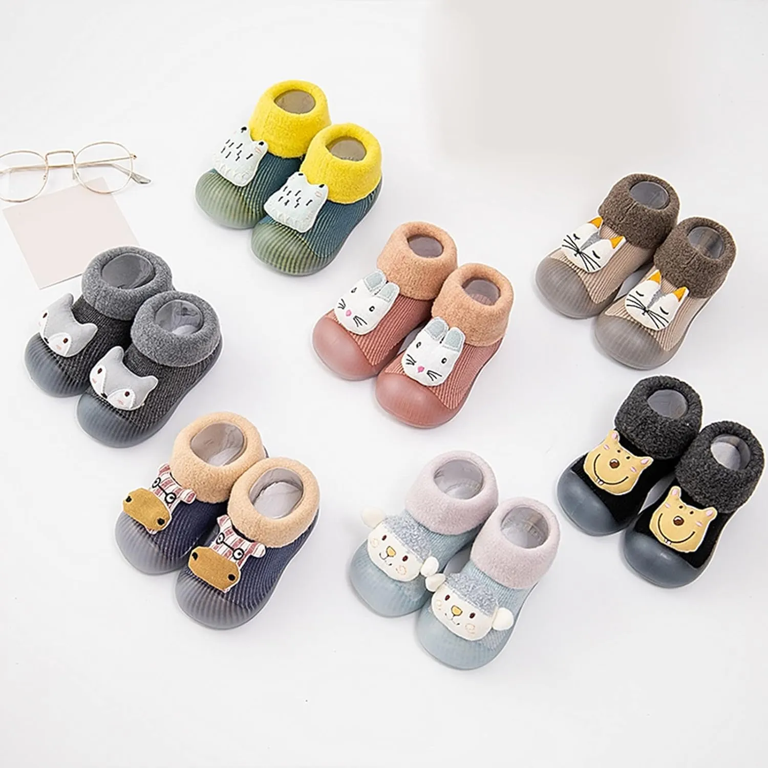 Baby Shoes,Infant Toddle Footwear Winter Shoes Soft Bottom Indoor Non Slip Warm Floor Cartoon Animal Socks Shoes