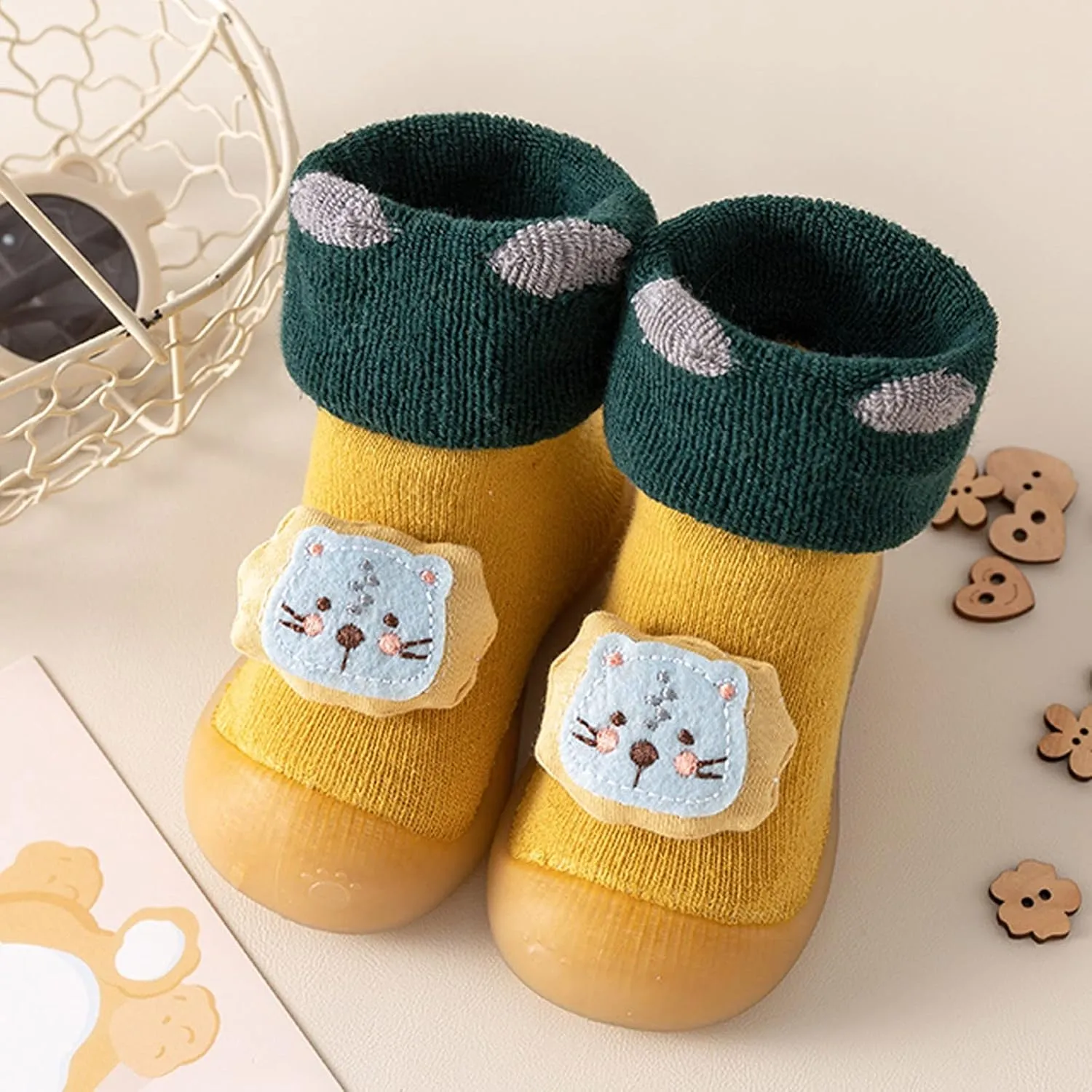 Baby Sock Shoes,Infant Toddle Footwear Winter Shoes Soft Bottom Indoor Non Slip Warm Floor Cartoon Animal Socks Shoes