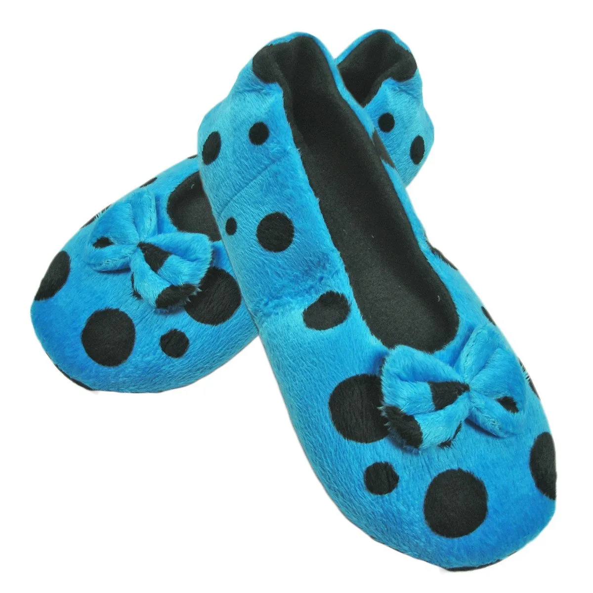 Ballerina Style Spotty Slippers with Soft Fleece Lining