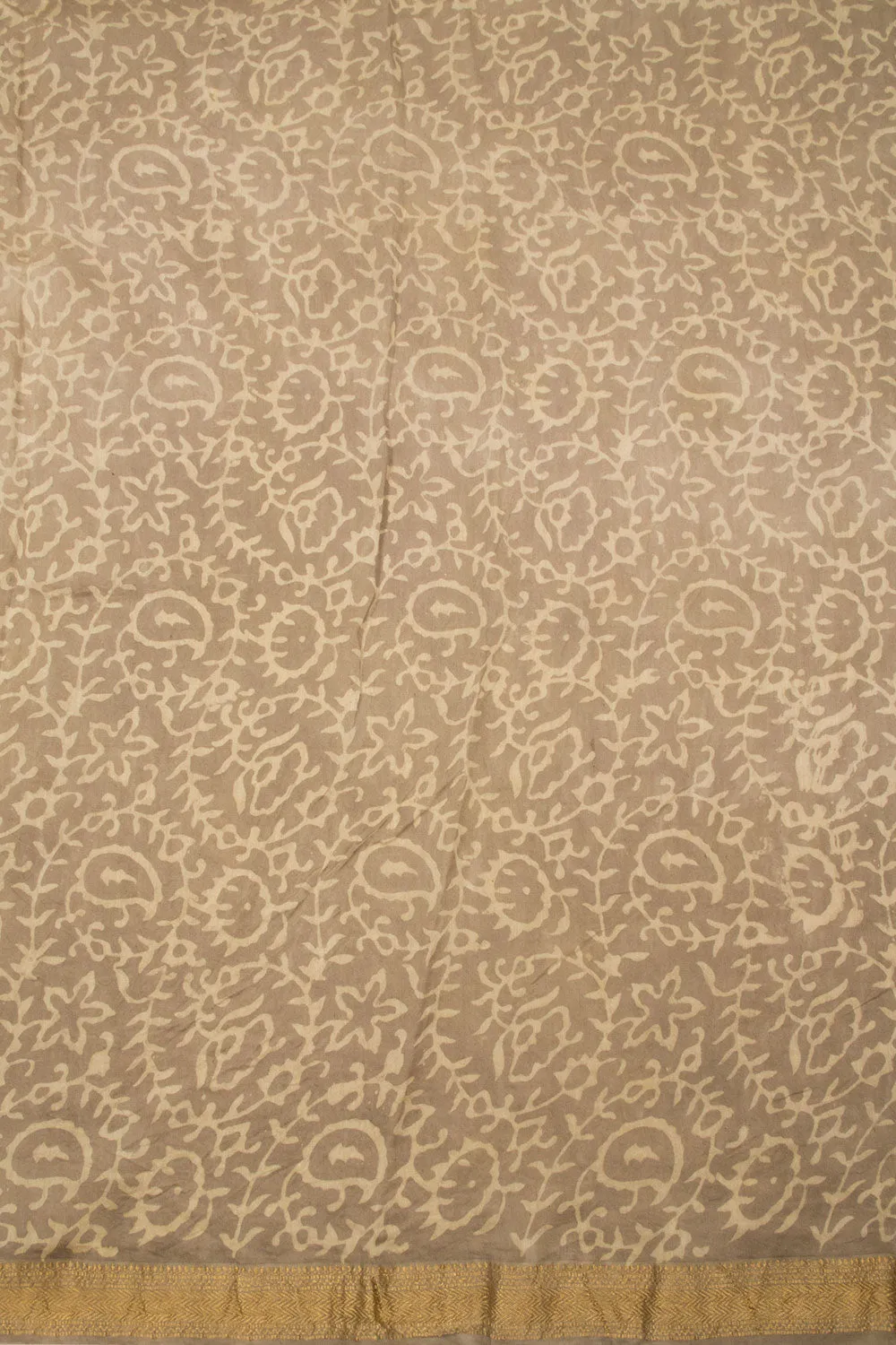 Beige Anokhi Hand Block Printed Saree 10067352