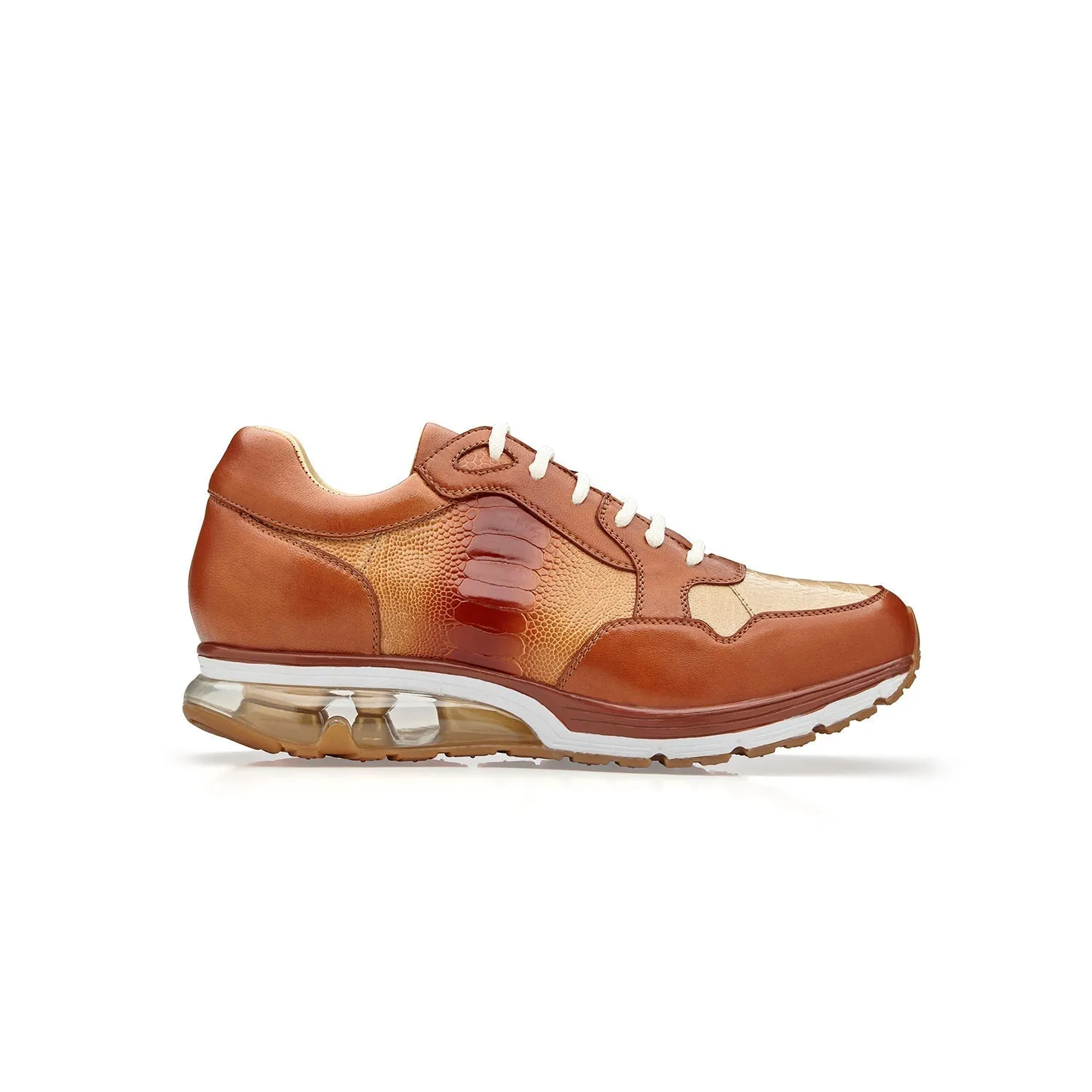 Belvedere Gino E24 Men's Shoes Exotic Ostrich / Calf-Skin Leather Sneaker (BV3183)