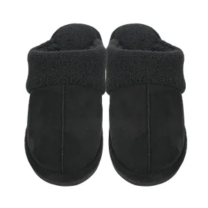 Black Fur Suede Sherpa C.C Slippers
