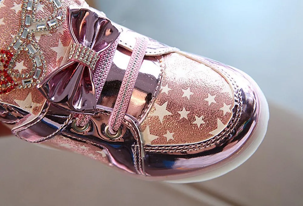 Black Shoes for Girls,Toddler Baby Fashion Sneakers Star Luminous Child Casual Colorful Sport Shoes 1-7 Years