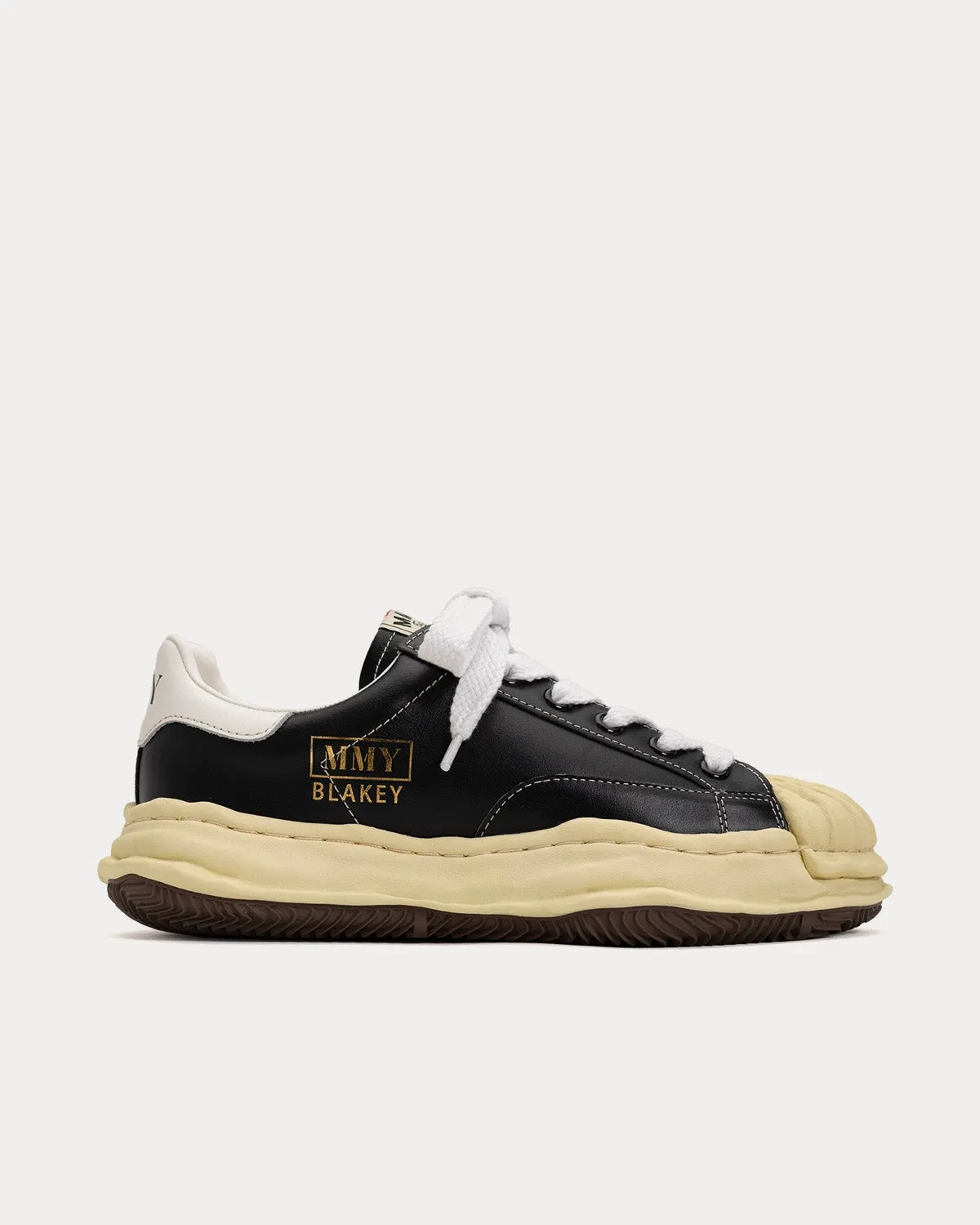 Blakey Vintage-Like OG Sole Leather Black Low Top Sneakers