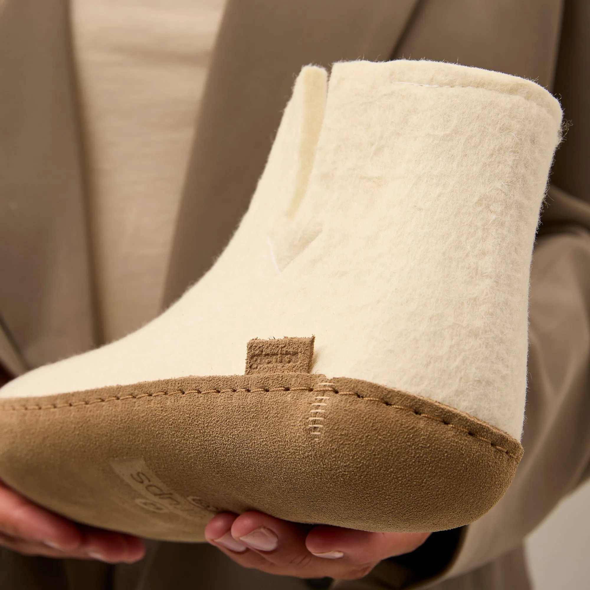 Boot with leather sole - Off white