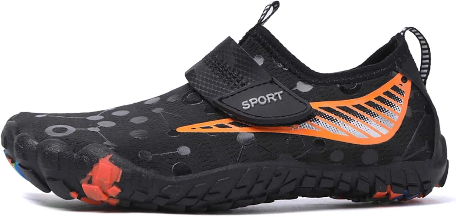 Boys Girls Water Shoes Kids Barefoot Aqua Socks Fast Dry Swim Beach Walking Athletic Sports Boat Shoe for Toddler Little Big Kid Black Blue Pink Purple Grey Red