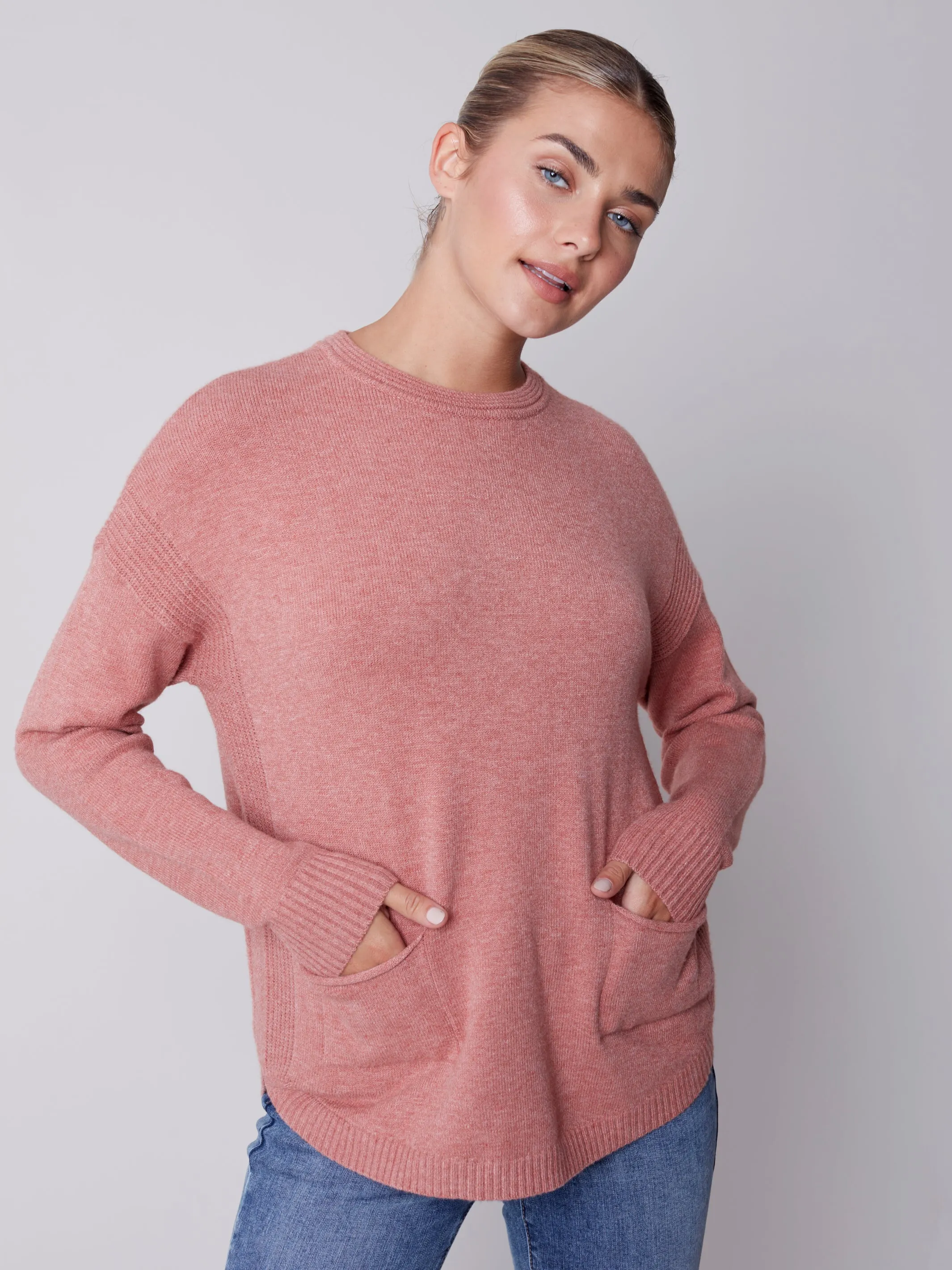 Charlie B Fall 2023-C2420R-464A- Sweater-Cinnamon