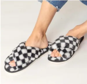 Checkered Criss Cross Slippers Checkered Criss Cross Slippers