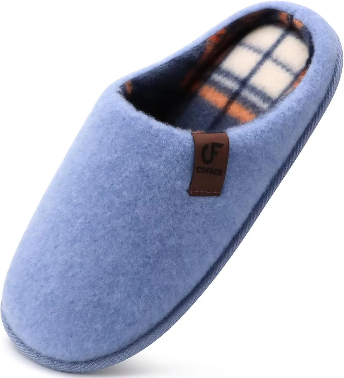 COFACE Unisex Mens Womens Cozy Memory Foam Scuff Slippers Casual Slip On Warm House Shoes Indoor/Outdoor Felt Sandal Slippers With Arch Support Rubber Sole Size 4-15