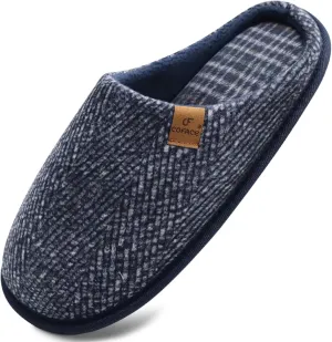 COFACE Unisex Mens Womens Cozy Memory Foam Scuff Slippers Casual Slip On Warm House Shoes Indoor/Outdoor Felt Sandal Slippers With Arch Support Rubber Sole Size 4-15