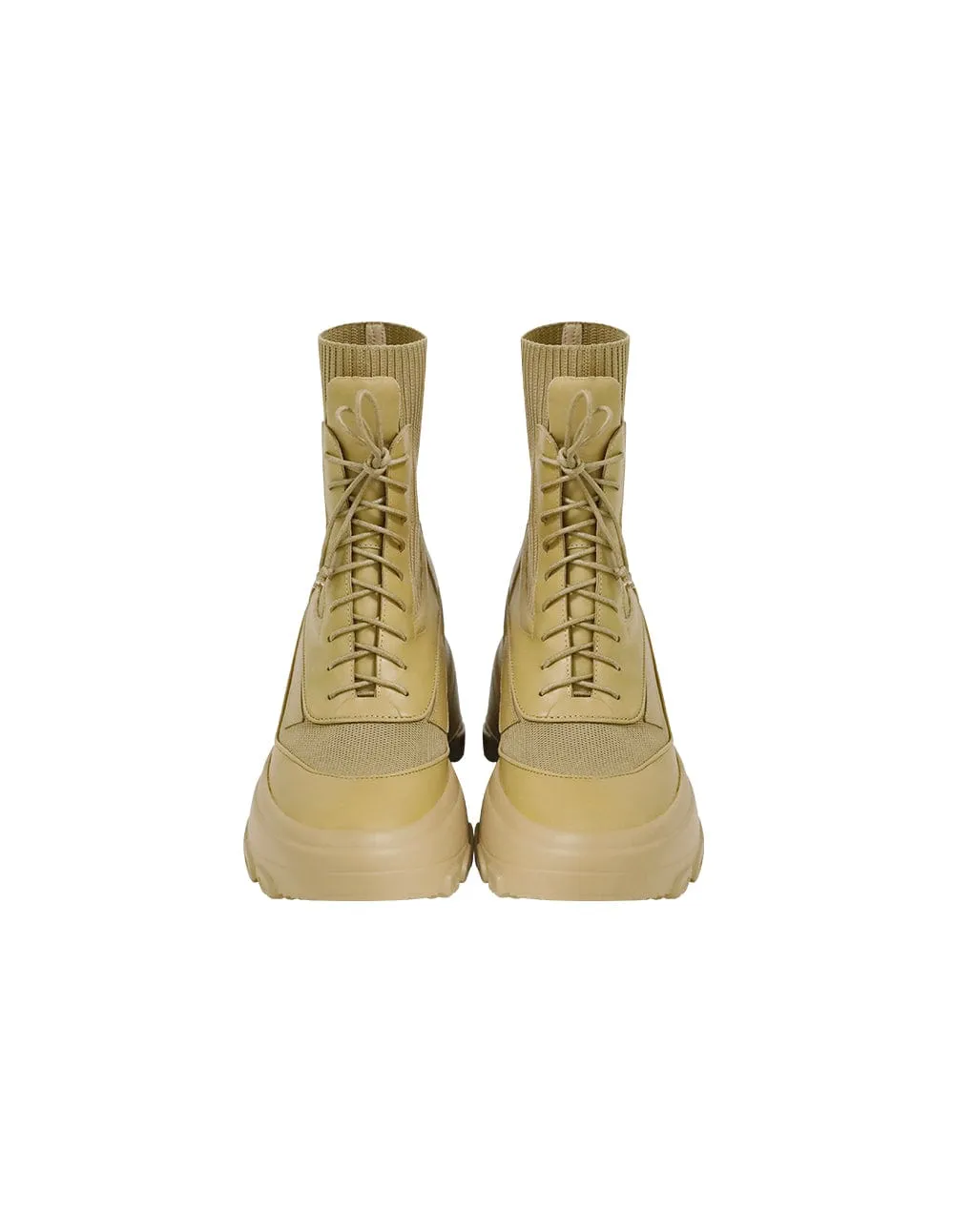 Colour-Block Knitted Casual Women Boots