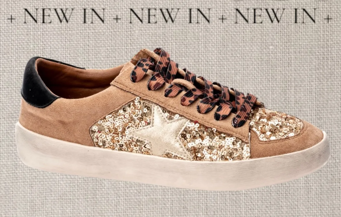 Corky’s Another Round Gold Sequin Sneakers
