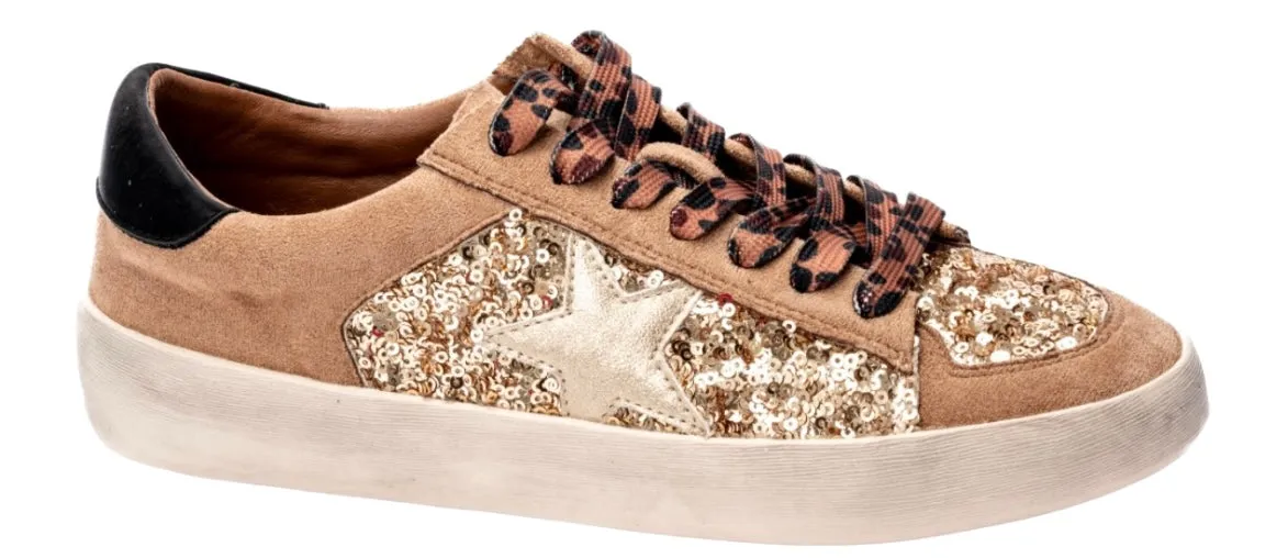 Corky’s Another Round Gold Sequin Sneakers