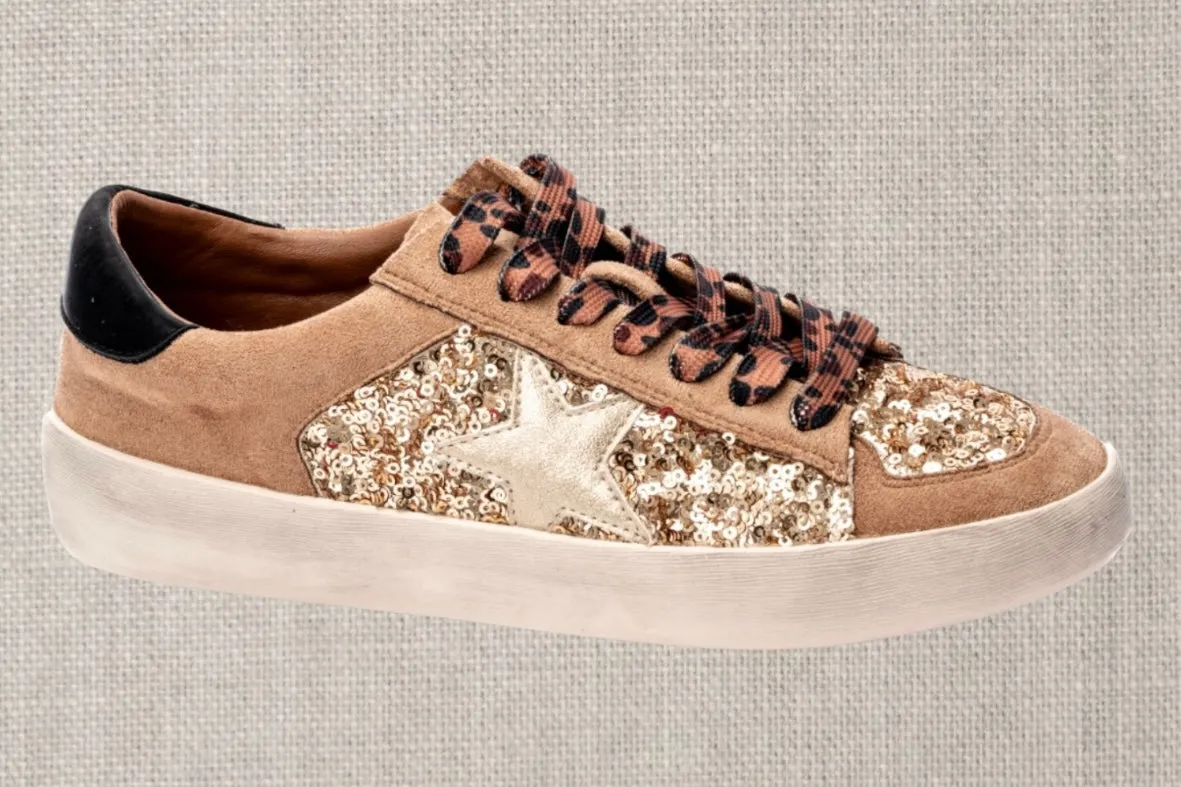 Corky’s Another Round Gold Sequin Sneakers