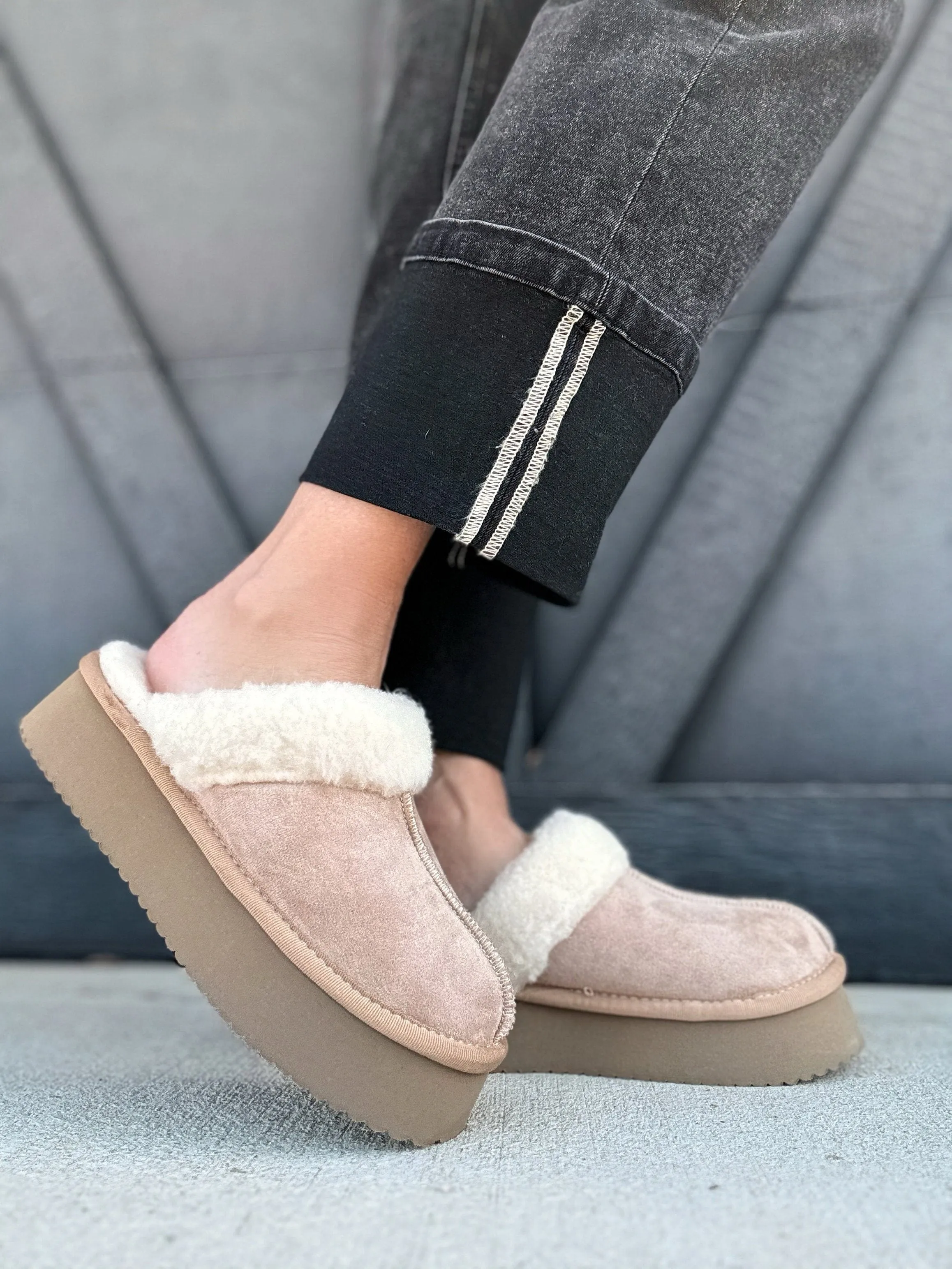 CORKY'S Cuddle Up Slippers In Camel Faux Suede