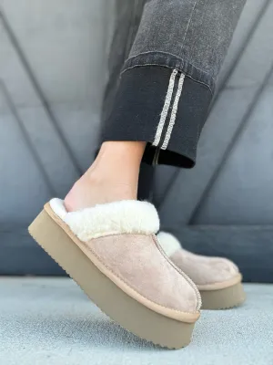 CORKY'S Cuddle Up Slippers In Camel Faux Suede