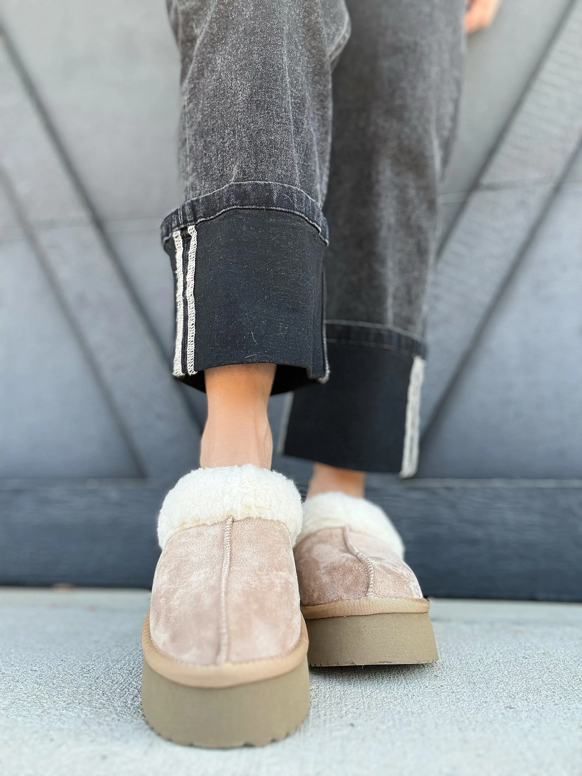 CORKY'S Cuddle Up Slippers In Camel Faux Suede