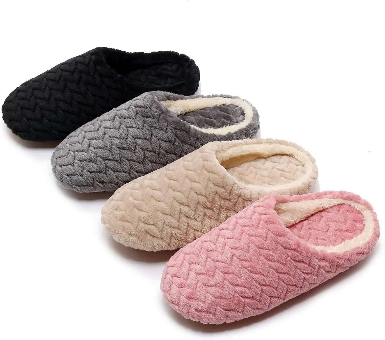 Crazy Lady Women's Fuzzy House super light Slippers Fluffy Furry Fur Slippers Scuff Outdoor Indoor Warm Cozy Plush Bedroom Shoes Soft Flat Comfy Anti-Slip5.5-6.5