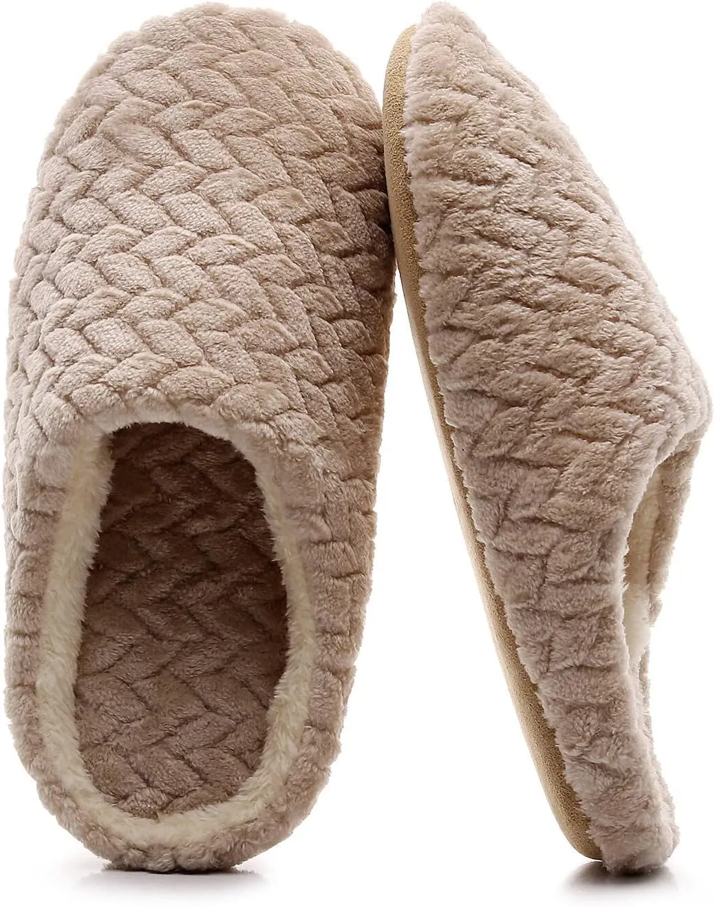 Crazy Lady Women's Fuzzy House super light Slippers Fluffy Furry Fur Slippers Scuff Outdoor Indoor Warm Cozy Plush Bedroom Shoes Soft Flat Comfy Anti-Slip5.5-6.5