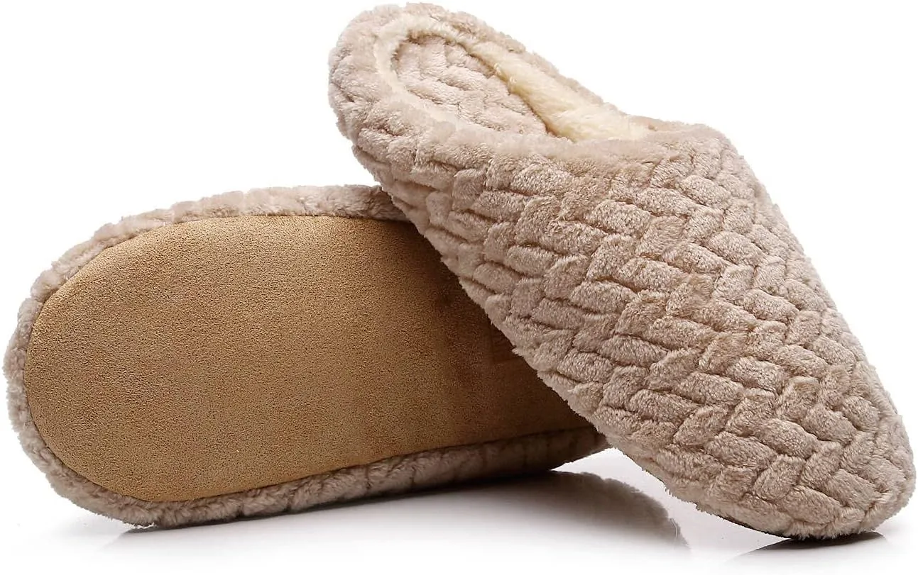 Crazy Lady Women's Fuzzy House super light Slippers Fluffy Furry Fur Slippers Scuff Outdoor Indoor Warm Cozy Plush Bedroom Shoes Soft Flat Comfy Anti-Slip5.5-6.5