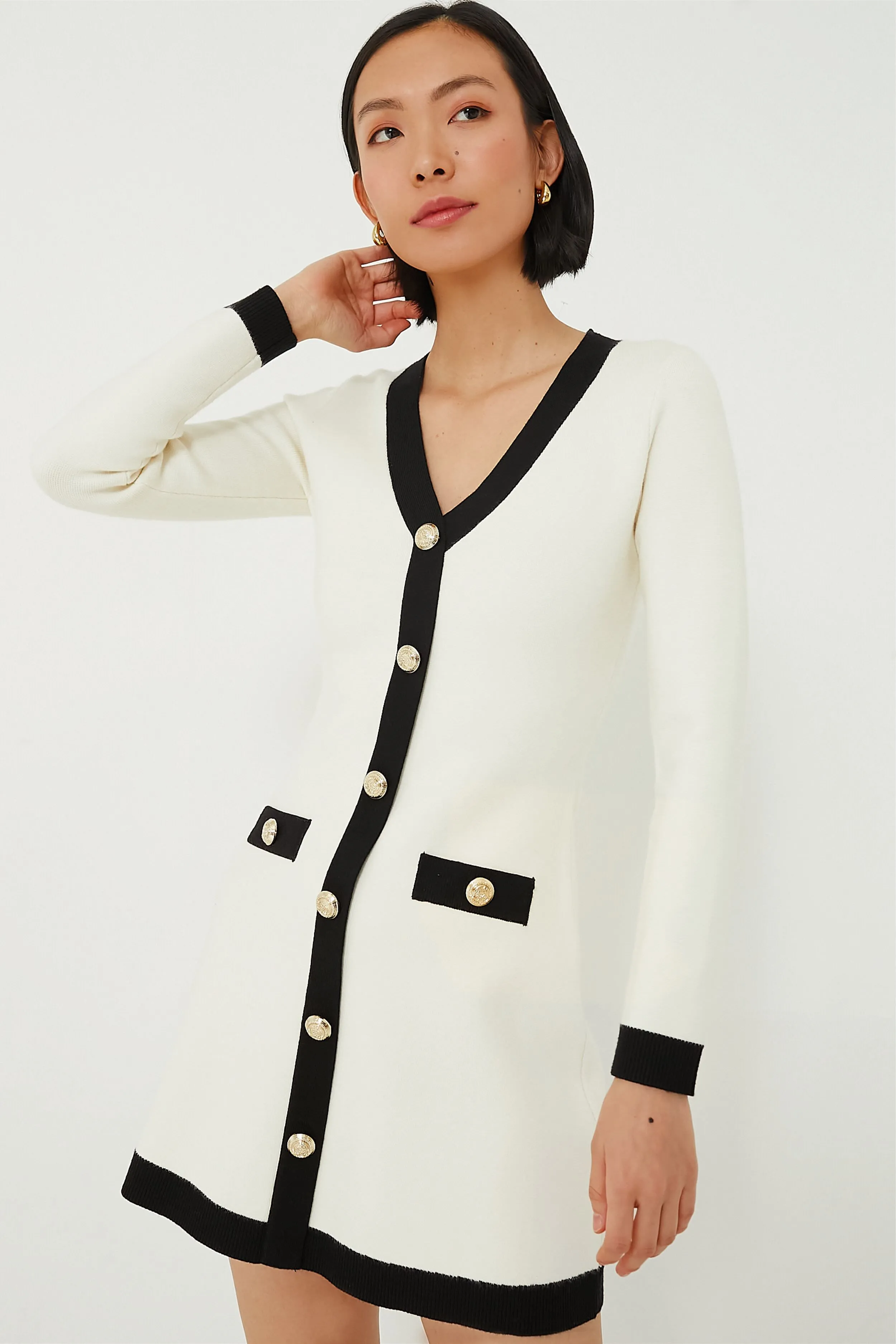 Cream & Black Elizabeth Knit Dress