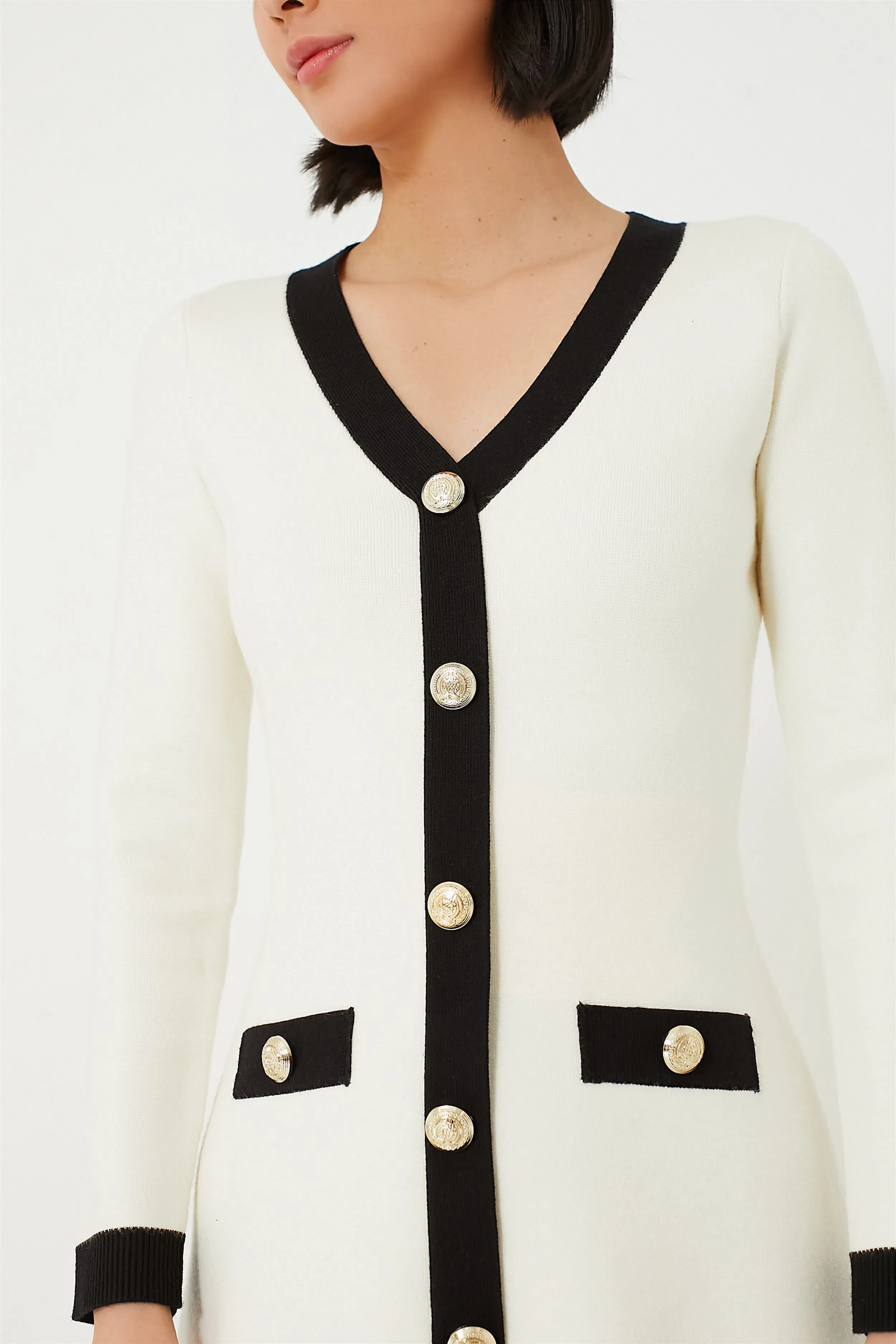 Cream & Black Elizabeth Knit Dress