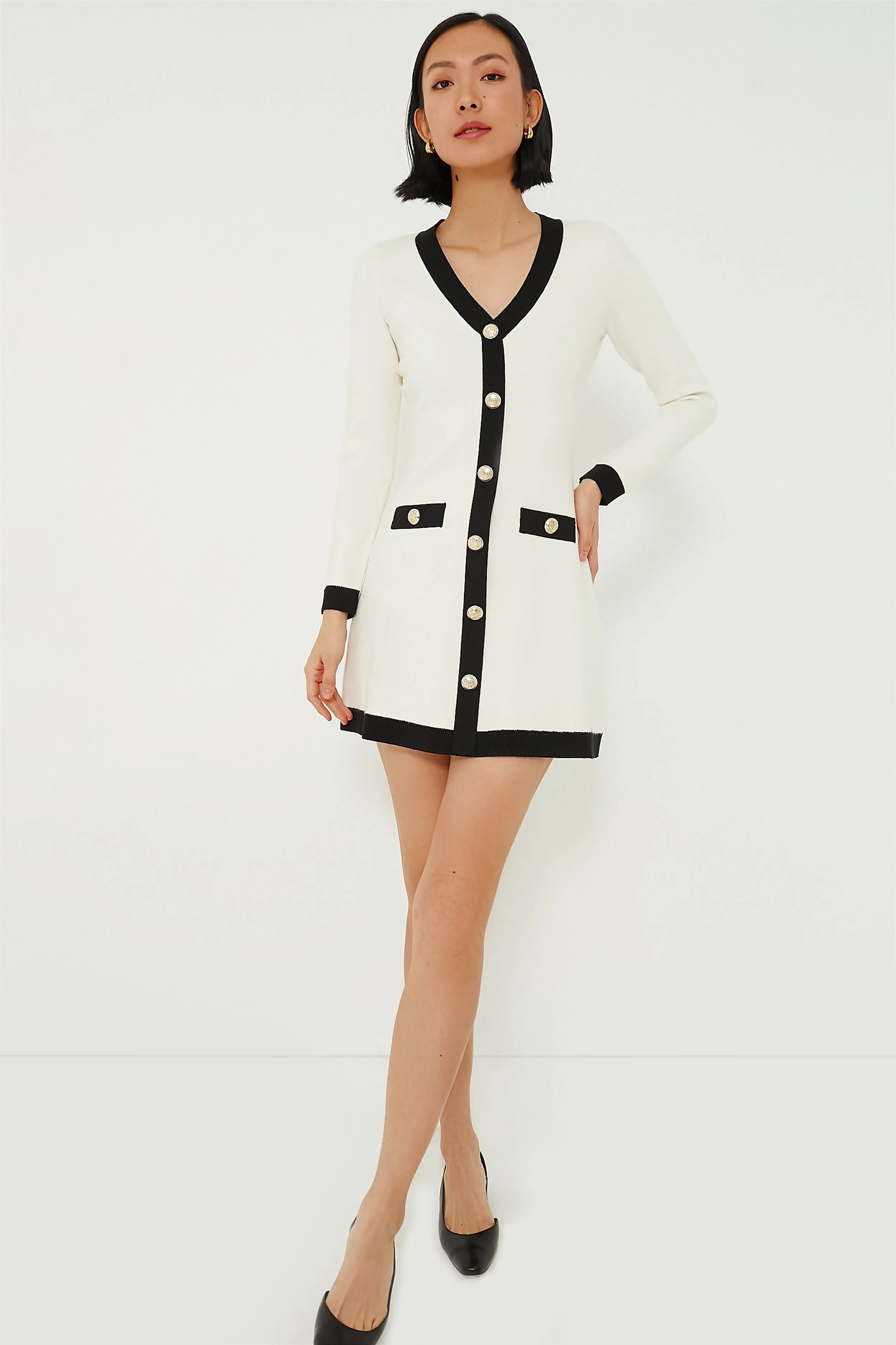 Cream & Black Elizabeth Knit Dress