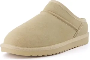 CUSHIONAIRE Women's Hilo 2 Premium Suede Slip-On House Slippers  Clog Slippers for Women, Memory Foam, Faux Shearling, Wide Widths Available