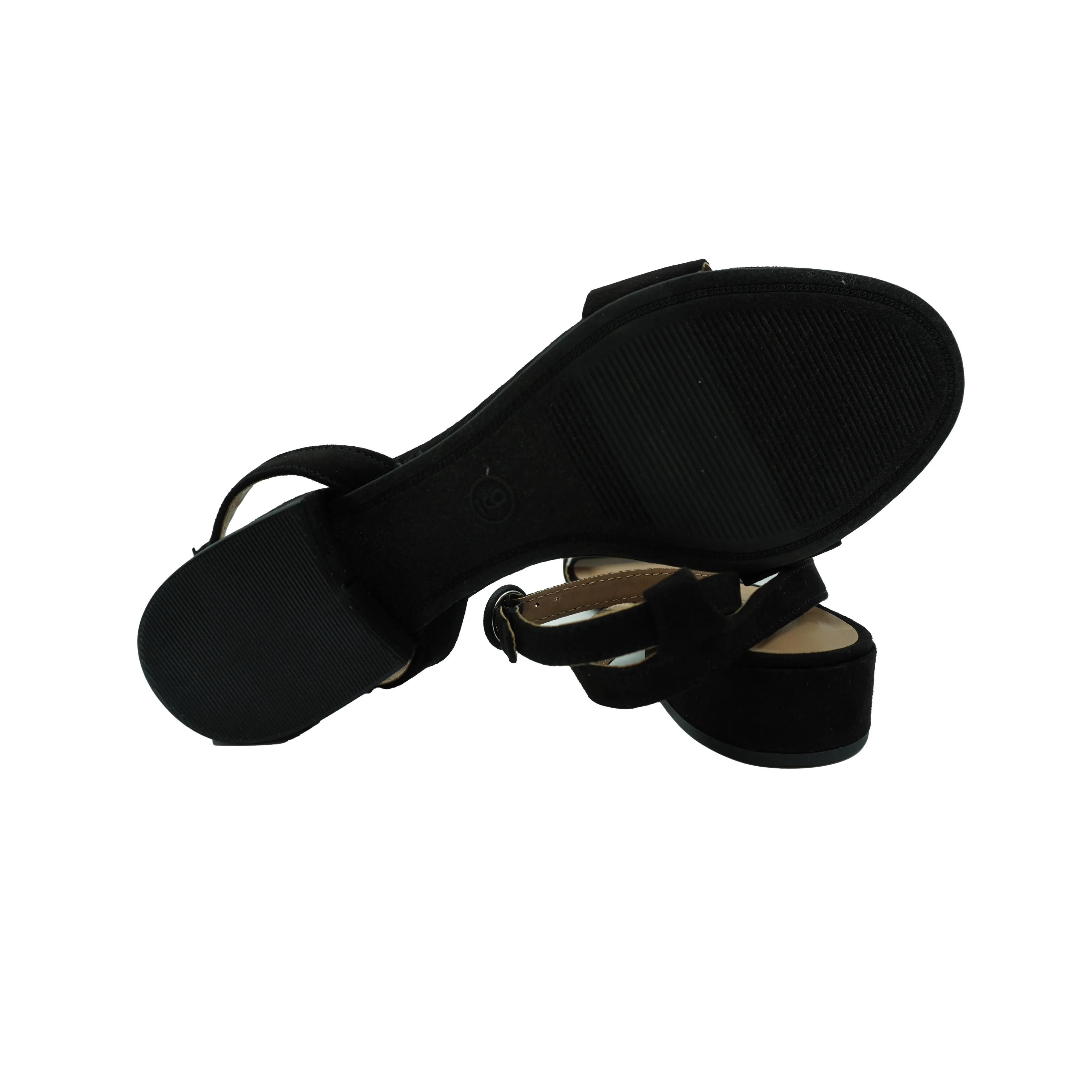Cushionaire Women's Nila One band Low Block Heel Sandals Black Size 9
